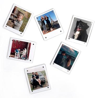 Imagem de LAGIPA Moldura magnética Polaroid de 9 x 11 cm, ímã de geladeira, moldura para fotos Instax Films, Polaroid (6 unidades, 12 painéis)