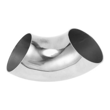 Imagem de Motoforti Tubulação de tubo de escape modificada para carro curva mandril 90 graus espessura OD 1,5 mm/16GA 63x152x1,5 mm aço inoxidável 304 tom prata