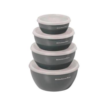 Imagem de Conjunto 4 Tigelas De Preparação Multiuso Cozinha Potes de Armazenamen