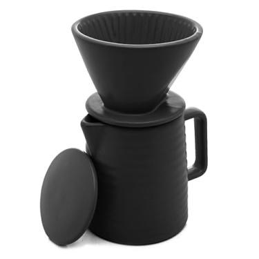 Imagem de WOLFF - Bule de Cerâmica com Suporte para Filtro e Tampa Preta 600ml