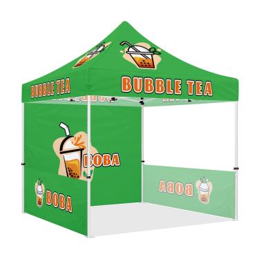Imagem de Tenda de dossel personalizada 25 x 25 cm com logotipo comercial e opções de parede lateral para chá de bolhas (ou qualquer design personalizado)