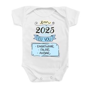 Imagem de Body Roupa Bebê Ano Novo Menino Menina 2023 Falar Andar Cor:Azul;Tamanho:M