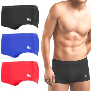 Imagem de Sunga De Praia Boxer Masculina Lisa Adulto - Progne Sports, Preto, P