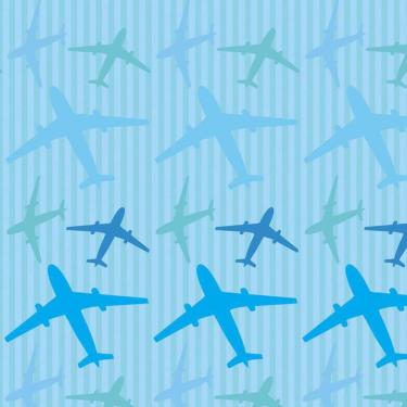 Imagem de Papel De Parede Azul Aviões E Listra Autocolante Sala Quarto