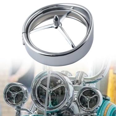 Imagem de FINMOKAL Anel de acabamento de farol cromado para motocicleta, estilo bala, 14 cm, moldura adequada para Harley Dyna Softail FXLR FXST FXDWG Sportster XL 883 1200