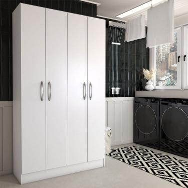 Imagem de Armário Multiuso Armazém 4 Portas 8 Prateleiras Branco - Panorama Móveis