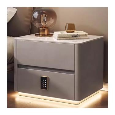 Imagem de LICONG-2020 Mesa de cabeceira lateral com trava simples e de alta qualidade com luz de indução inteligente para quarto, armário de canto
