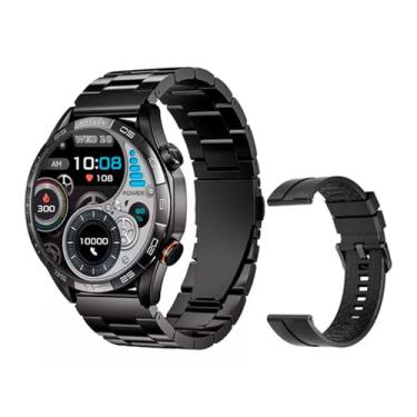Imagem de Relógio Smartwatch Solar 5 BT 5.3 Tela 1,58 pol. Preto, Pulseira em Aço, Design Moderno e Elegante Compatível Android e Ios