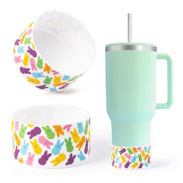 Imagem de R HORSE Pacote com 2 botas de silicone para coelhinho da Páscoa, capa protetora antiderrapante para garrafa de água Stanley Cup 1,134 g, protetor inferior para presentes de Páscoa Stanley IceFlow Flip