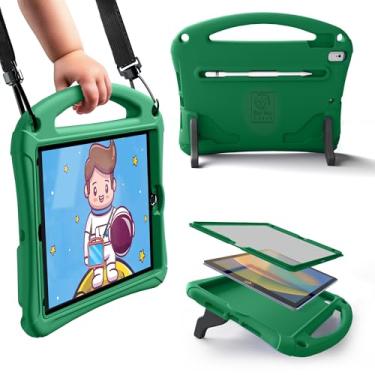 Imagem de Capa infantil Bam Bino Space Suit para iPad 9ª geração, iPad 8ª/7ª/10,2 polegadas | Capa leve com protetor de tela, alça, suporte, alça de ombro, suporte para lápis (turquesa)