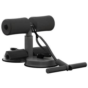 Imagem de ISMIER Suporte de pé para barra sentada ajustável - Dispositivo de assistência para sentar com 2 ventosas fortes - Exercícios abdominais essenciais e equipamento de exercício básico para exercícios em