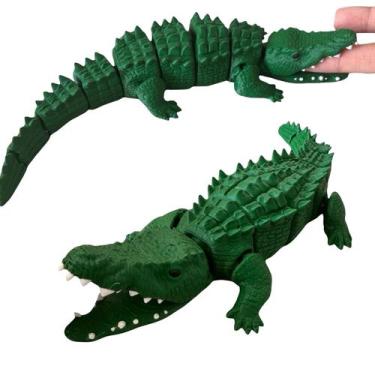 Imagem de Brinquedo Enfeite De Mesa Jacaré Crocodilo Articulado - FLEX3D