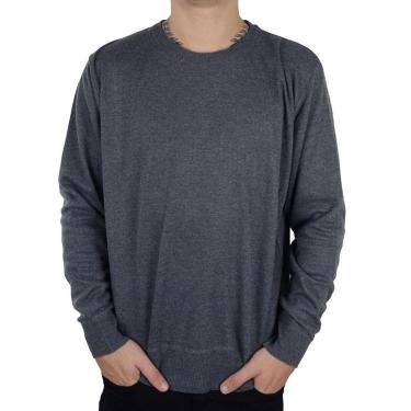 Imagem de Blusa Tricot Masculina Delkor Sueter Plus Size Cinza - 59803-Masculino