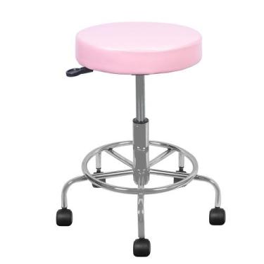 Imagem de Cadeira Mocho Cromada rosa bebe apoio para os pes estetica regulagem d