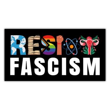 Imagem de BAVAHA [7,5 x 3,75] Adesivo de para-choque resistente ao fascismo adesivo de carro de protesto adesivo de justiça social adesivo de direitos humanos livros proibidos feministas adesivos patriotas