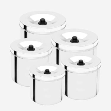 Imagem de Jogo Lata De Mantimento Alimentos Alumínio 5 Peças 12 a 20