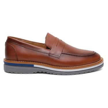 Imagem de Mocassim Masculino 100% Couro Onix Shoes - Loafer Azul, Caramelo e Preto com Conforto e Estilo para o Dia a Dia (Caramelo, BR, Adulto, Numérico, 43)