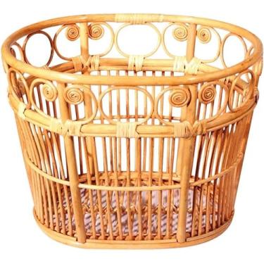 Imagem de Cestas de lavanderia, cesta de lavanderia de vime, cesto de armazenamento, cesto de roupa suja com alças, cestas de armazenamento para casa de banho e casa de banho, cestas de roupas sujas para