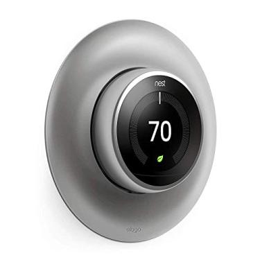 Imagem de elago Capa de placa de parede compatível com termostato Google Nest Learning (cor de aço inoxidável) - compatível com termostato Nest Learning de 1ª/2ª/3ª geração [patente registrada nos EUA]