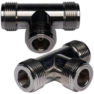 Imagem de Adaptador Coaxial CESS - N Fêmea para Divisor T Fêmea N - 2 Unidades