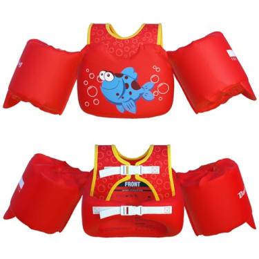 Imagem de Dark Lightning Colete Salva-Vidas Infantil Aprovado Pela Guarda Costeira Dos Eua Para Crianças De 2/3/4/5/6/7 Anos, Colete Salva-Vidas Infantil Com Flutuadores De Braço De 30 A 50 Libras, Asas Aquá