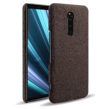 Imagem de Capa para SONY Xperia XZ4,Capa desenhada em lona,Case Protetora Ultrafina com Empunhadura Macia,Design em Tecido Antichoque e Antiarranhões-Brown