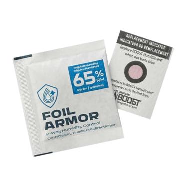 Imagem de Foil Armor 65% UR, pacotes de controle de umidade bidirecional para cartões colecionáveis – 8 g, pacote com 50 – folhas onduladas, preservam colecionáveis, holográficos, raros e esportivos