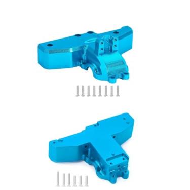 Imagem de RWLZLB for Hyper H14BM MJX 14210 14209 1/14 RC Car, Metal Rear Upper Under Gearbox Covers Differential Case Cover for RC Car Upgrade Spare Parts (Blue Set)