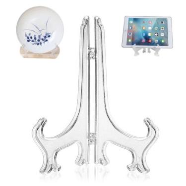 Imagem de Kit 2 Suportes Para Pratos E Azulejos Quadros 7cm Acrílico Transparent