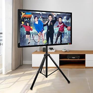 Imagem de Suporte de tripé de TV, suporte de TV portátil para tela plana de 32-55 polegadas, suporte de TV de chão com visor de altura ajustável com lindo cenário Vesa 400 x 400 mm
