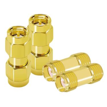 Imagem de CNARIO Kit adaptador de antena de conector de cabo coaxial SMA com 4 unidades para FPV, Baofeng, Yaesu, câmera IP, áudio, rádio