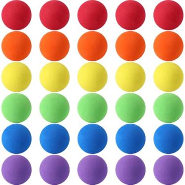 Imagem de 30 mini bolas coloridas de espuma macia sortidas bolas de brinquedo leves mini bolas de esponja para artesanato, lembrancinhas de festa de aniversário, presentes, enchimentos, prêmios de carnaval,