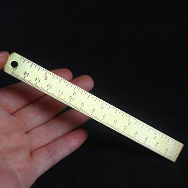 Imagem de Régua de latão Ekloen de 15 cm, régua pequena durável, ideal para cadernos, planejadores, diários e como um marcador de livro