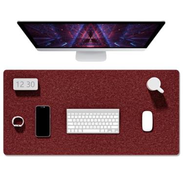 Imagem de Auhoahsil Tapete de mesa de feltro, mouse pad grande minimalista, 2GG 90 x 40 cm, base antiderrapante, tapete de mesa para desktop, teclado, laptop, computador, mouse, escritório, trabalho em casa