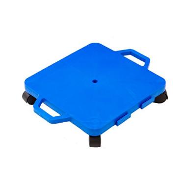 Imagem de Prancha de scooter Cosom, quadro infantil de 40,6 cm com rodízios de nylon sem marcas e protetores de segurança para aulas de educação física, quadros deslizantes com alças de segurança, azul