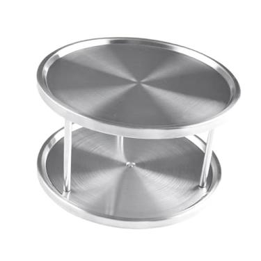 Imagem de ＫＬＫＣＭＳ 2 Tier preguiçosa toca -figuras titular bandeja Suprimentos de teaware giration spice rack rack comprimido para balcão sala de estar