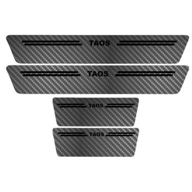 Imagem de Kit Soleira Protetora Porta Premium Black Carbono - Taos - Jhow Adesiv