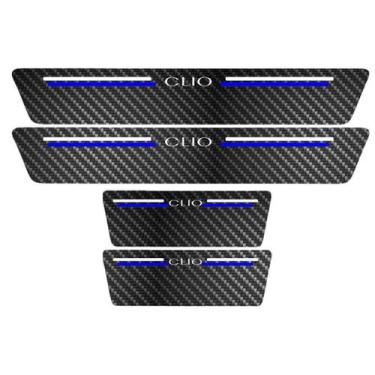 Imagem de Kit Soleira Protetora Porta Premium Blue Carbono - Clio - Jhow Adesivo