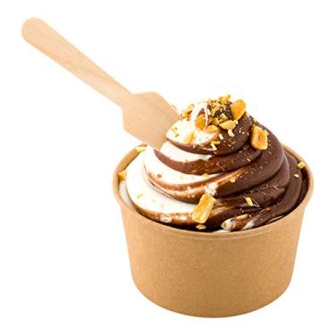 Imagem de Colheres de degustação compostáveis Eco Luxe 9,5 cm, 1000 colheres quadradas descartáveis – Biodegradáveis, mini talheres para sobremesas, aperitivos ou artesanato, colheres de degustação de madeira natural – Utensílios para restaurantes