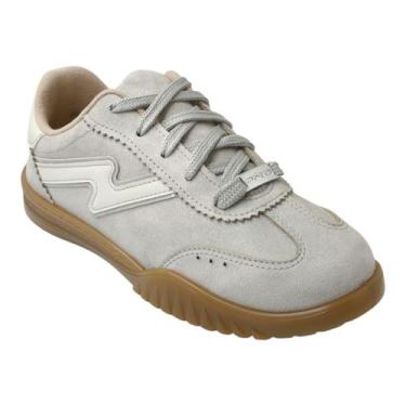 Imagem de Tênis Feminino Moleca Casual Camurça Leve Tendência, 38, Branco off, C