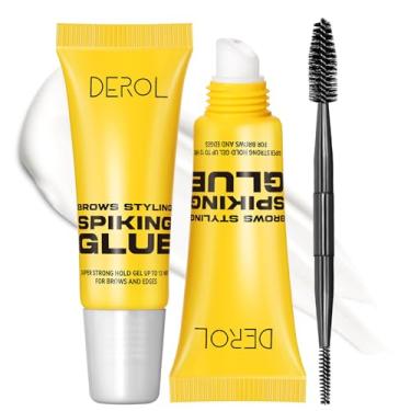 Imagem de Erinde Brow Glue Gel Para Sobrancelhas, Fixador Leve Fixação Duradoura, 2 Em 1 E Pontas Dos Pelos À Prova D'Água, Resistente A Bordas, Cera Modeladora De Secagem Rápida, Transparente, Peças