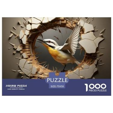 Imagem de Quebra-cabeça de pássaros adultos divertido 1000 peças animal 3D educação jogo decoração brinquedo alívio estresse brinquedo jogo intelectual relaxamento e inteligência 1000 peças (75 x 50 cm)