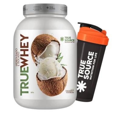 Imagem de True Source True Whey, Hidrolisado e Isolado - Sabor Coconut Icecream - 837g + Coqueteleira Exclusiva