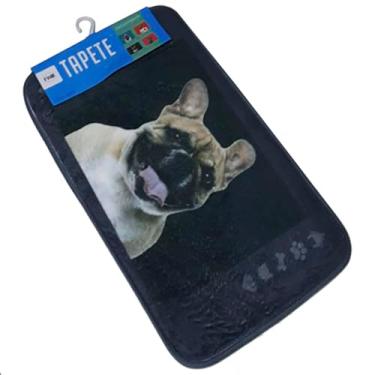 Imagem de Tapete Macio Antiderrapante Capacho 57x40cm Tematico Pug Pet Dog