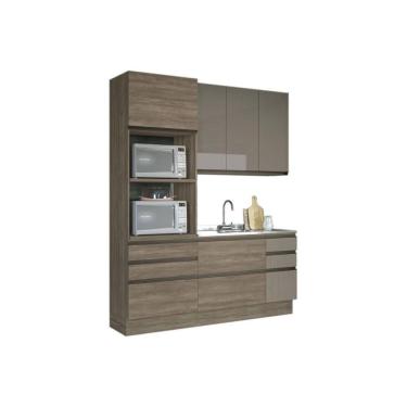 Imagem de Cozinha Completa Maxxi 3 Peças (1Aéreo+1Balcão+1Paneleiro) s/Pia CPT55 Nogal - Kappesberg