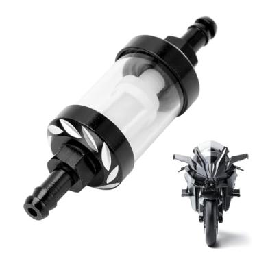 Imagem de QKYS Filtro De Combustível Automotivo, 1 Peça, 1,1" X 3,46" 0,31" Metal, Vidro, Removível E Lavável, Gasolina, Em Linha 1/4, Adequado Para Carro, Suv, Motocicleta, Caminhão, Quadriciclo, Motocross