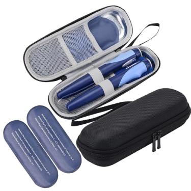 Imagem de JEONEKID Estojo Térmico Para Caneta De Insulina Com 2 Bolsas Gelo Reutilizáveis, Organizador Medicamentos Diabéticos E Outros Suprimentos, Uso Diário Em Viagens (Preto)