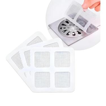 Imagem de KIT 5-20 Pçs Adesivos De Drenagem De Chão Anti Inseto Auto Adesivo Banheiro Coletor De Cabelo Net Chuveiro Dreno Filtro Cozinha-Entupimento (20)