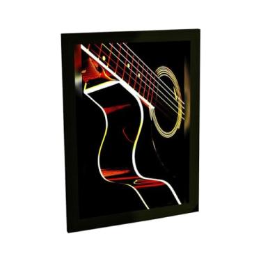 Imagem de Quadro Decorativo Violão Ilustração Angulo Dark Musica