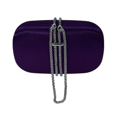 Imagem de HUANG ZHUANG Elegante bolsa de veludo cetim noite bolsa feminina bolsa de festa bolsa de noiva para casamento baile formal, Roxa